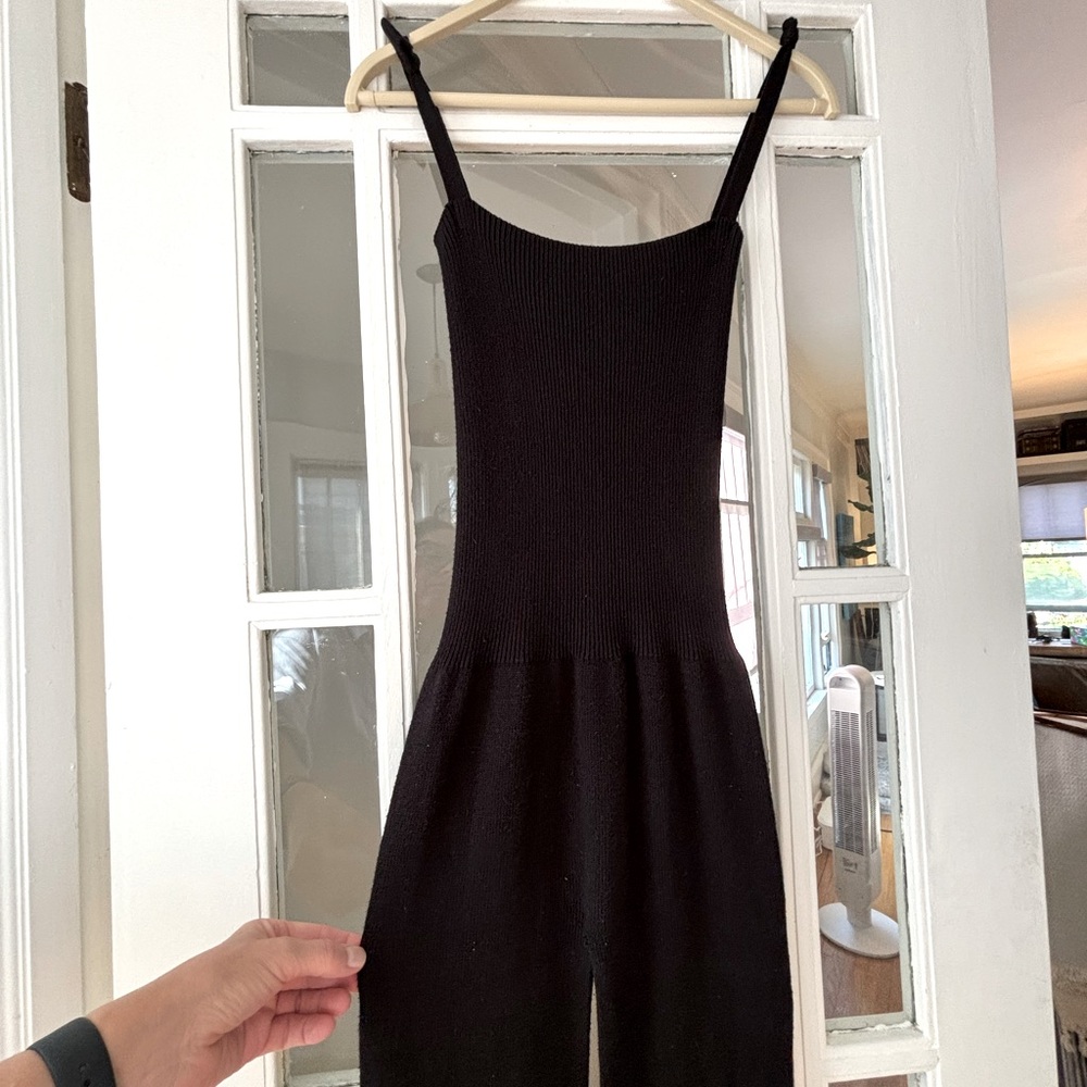 Black knit dance romper, size S/M, very stretchy!